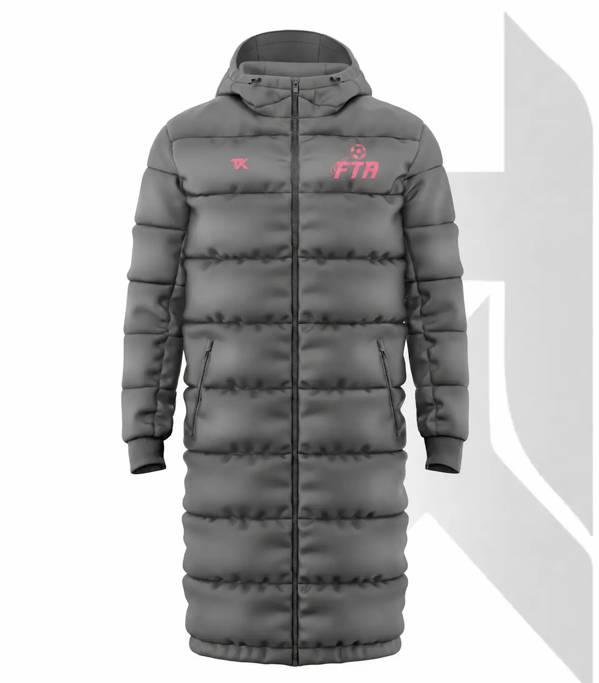 FTA Long Puffer Jacket Grey
