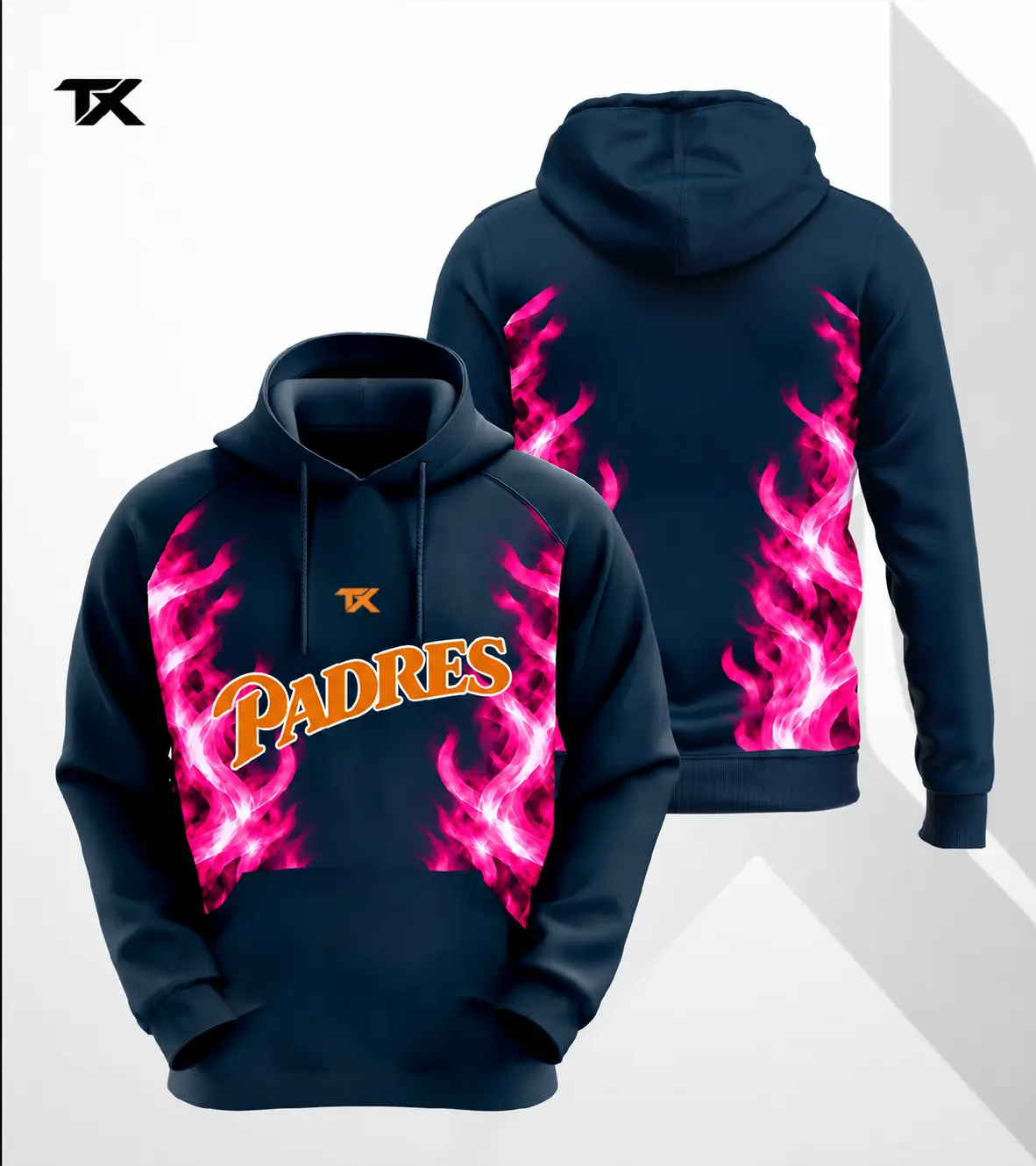 Padres - Sublimated Flame Hoodie - Navy