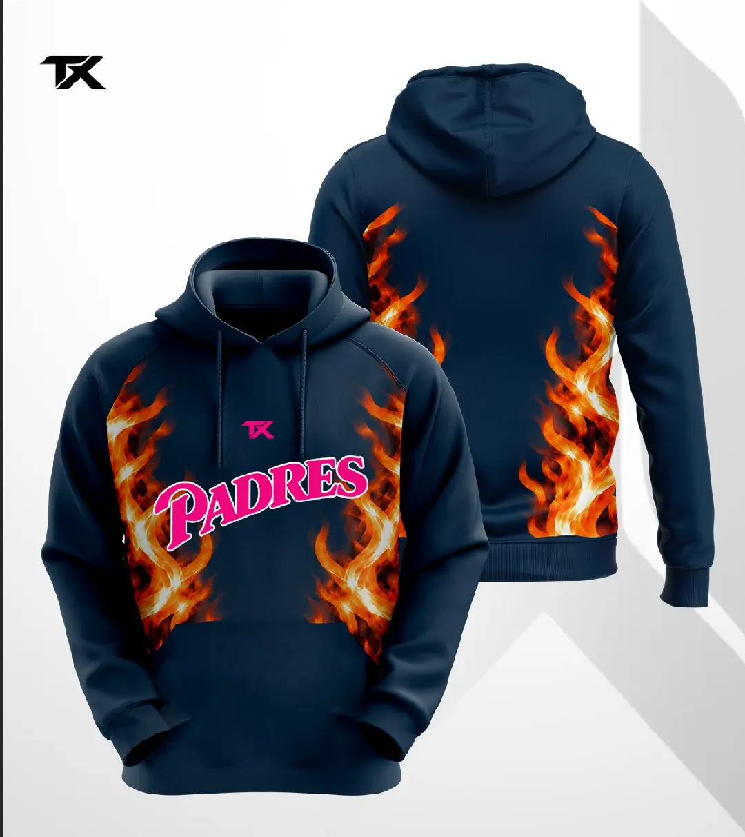 Padres - Sublimated Flame Hoodie - Navy, photo 2 of 2