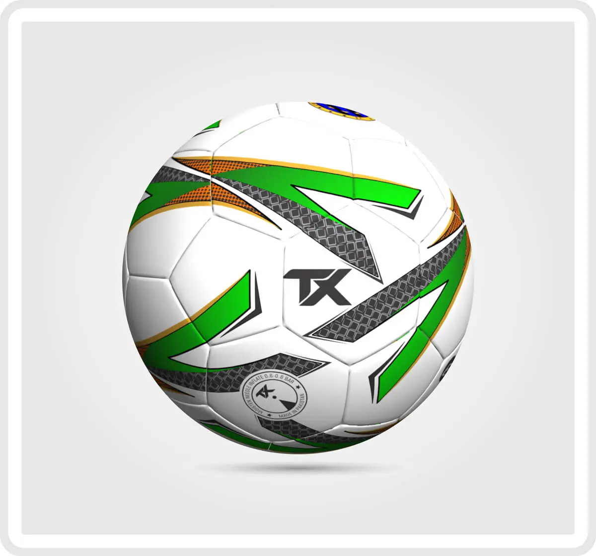 Custom TX ball in white and teal